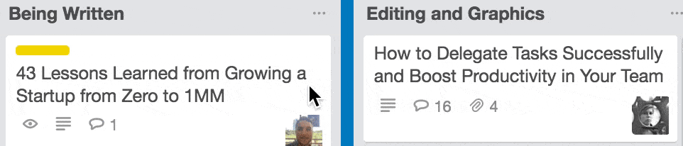 finishing tasks in Trello Kanban