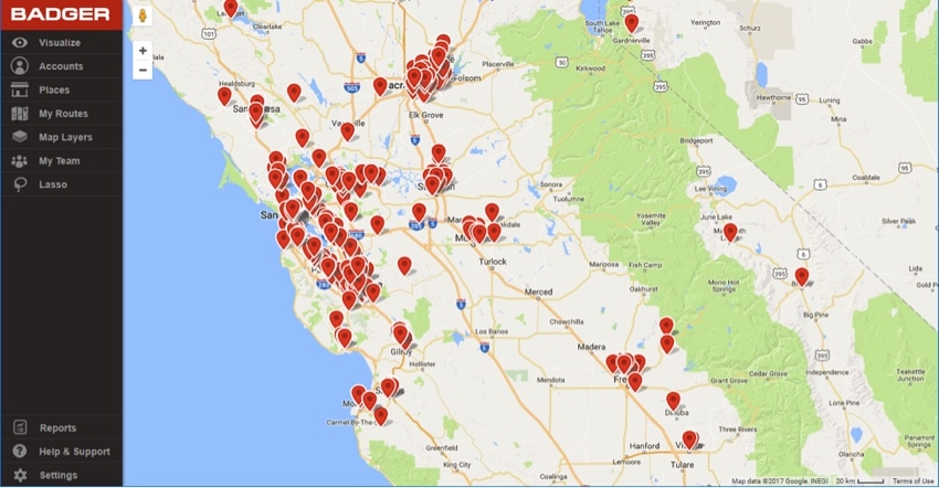 Badger Maps sales tool