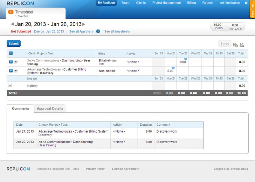 Replicon Alternatives - Replicon Timesheets