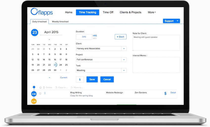 Replicon Alternatives - Flapps Enterprise Time Tracking