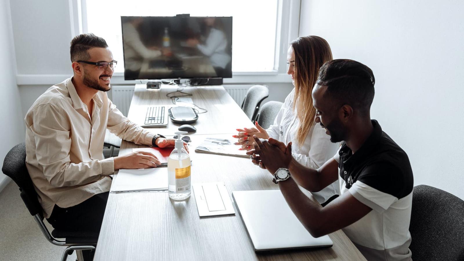 Team members communicating with each other