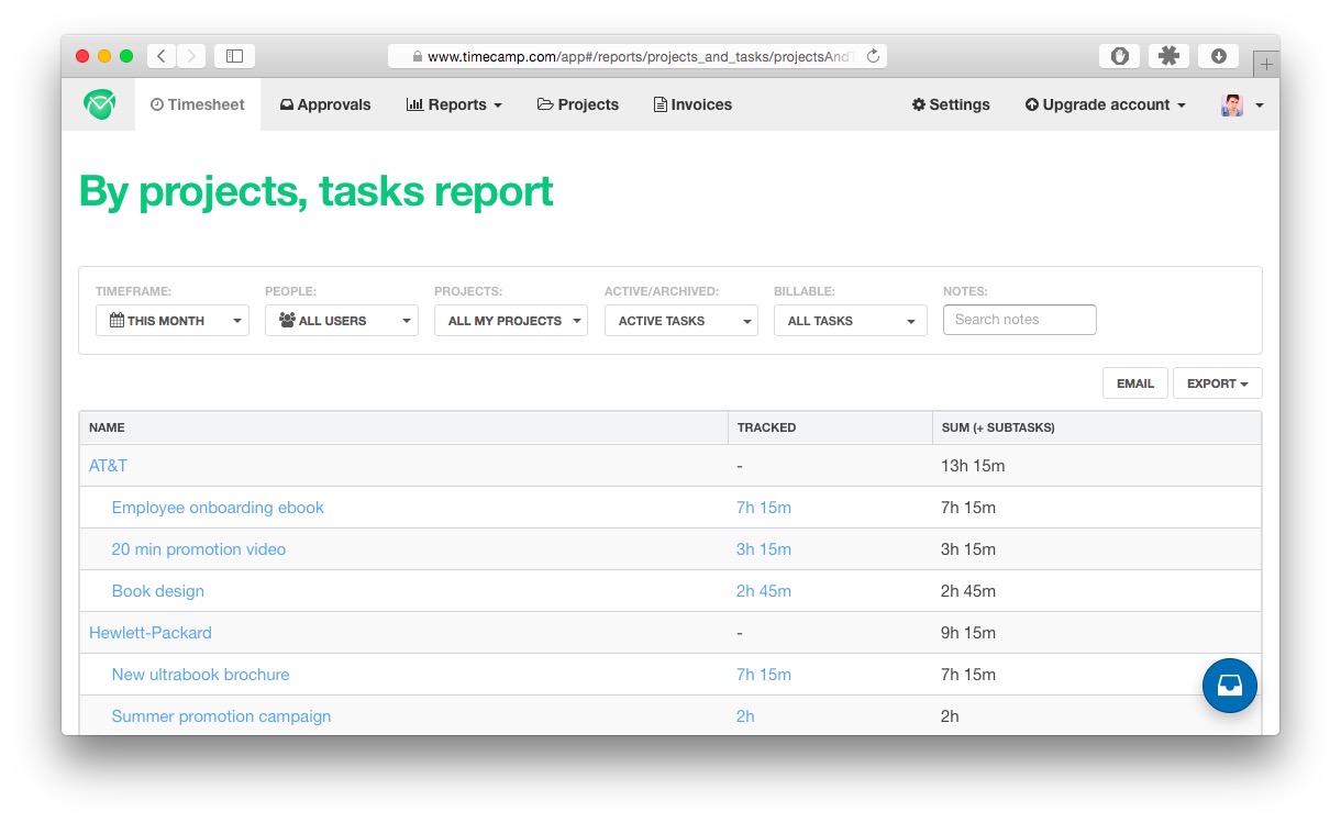 Timecamp time tracking for Linux