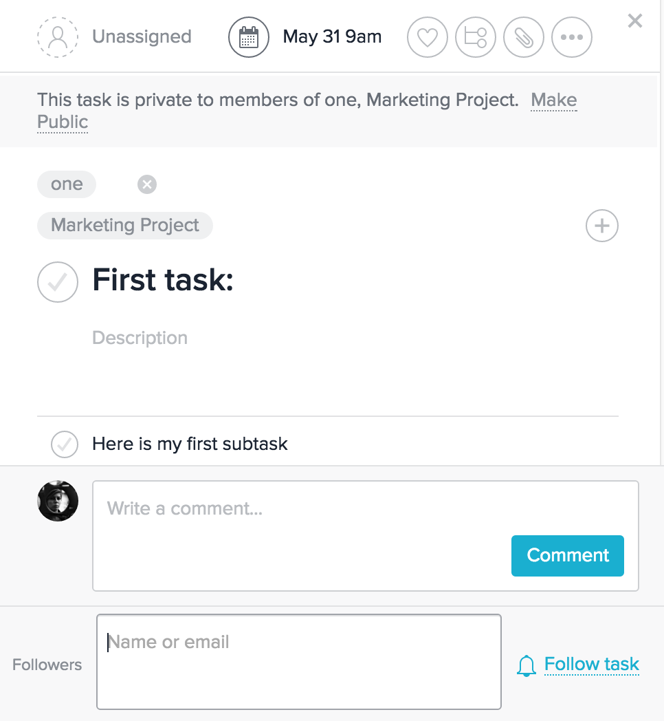 Add followers in Asana