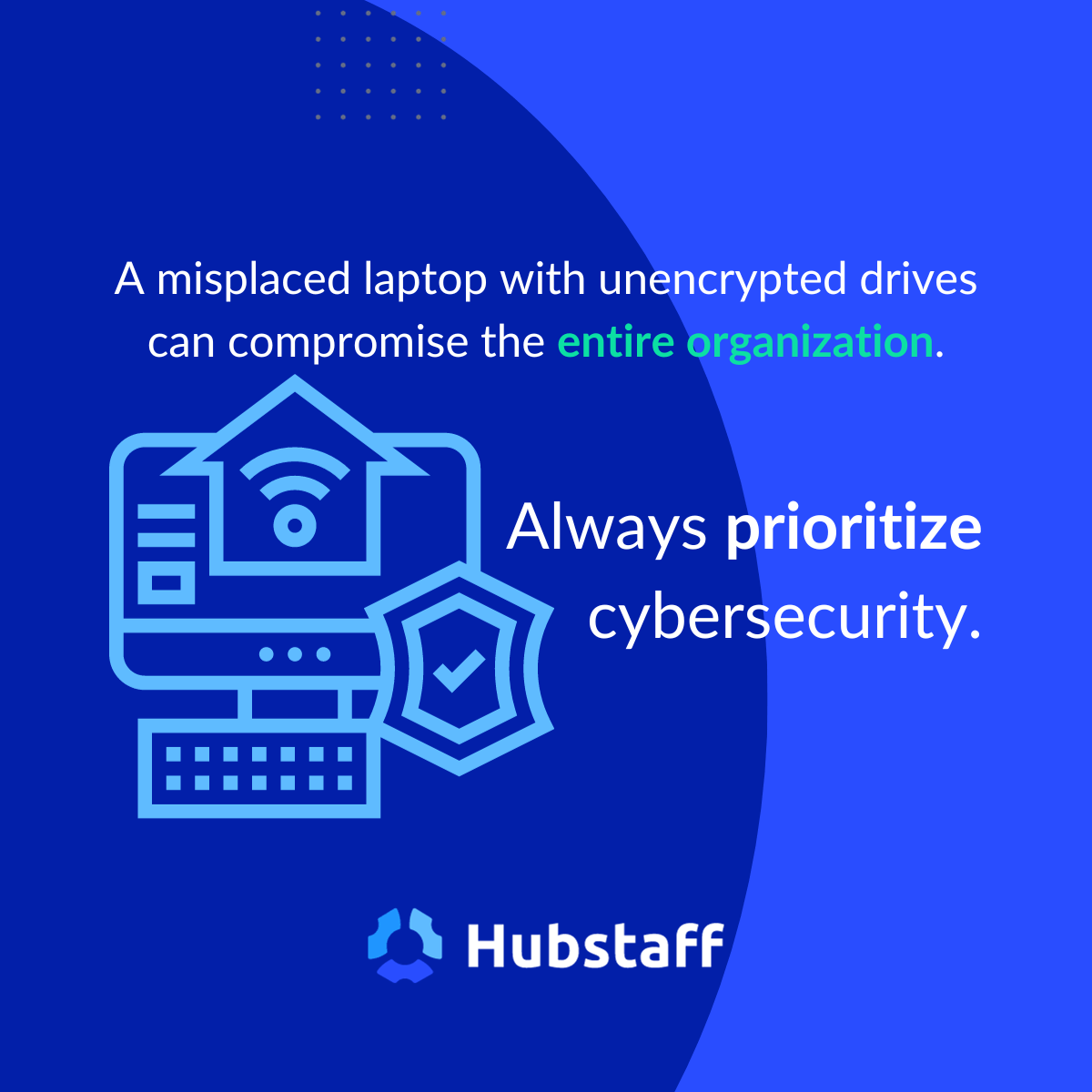 A misplaced laptop with unencrypted drives can compromise the entire organization.