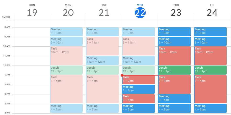 Google calendar time planning