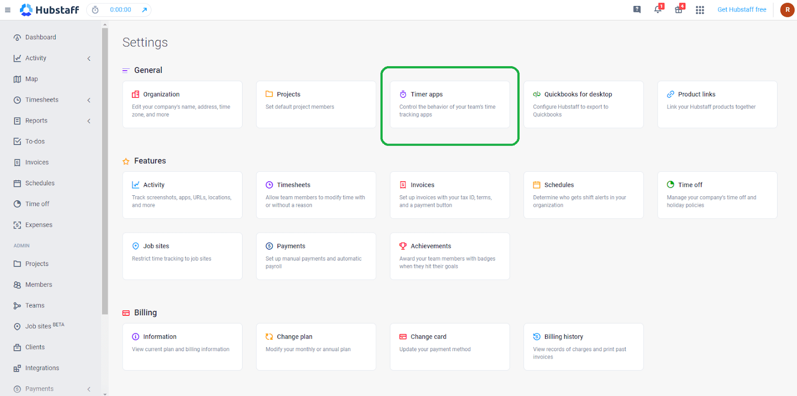 Hubstaff timer apps setting