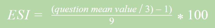 Employee satisfaction index formula