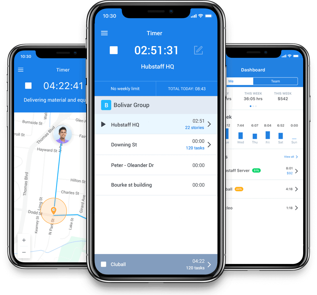 mobile time tracking app hubstaff