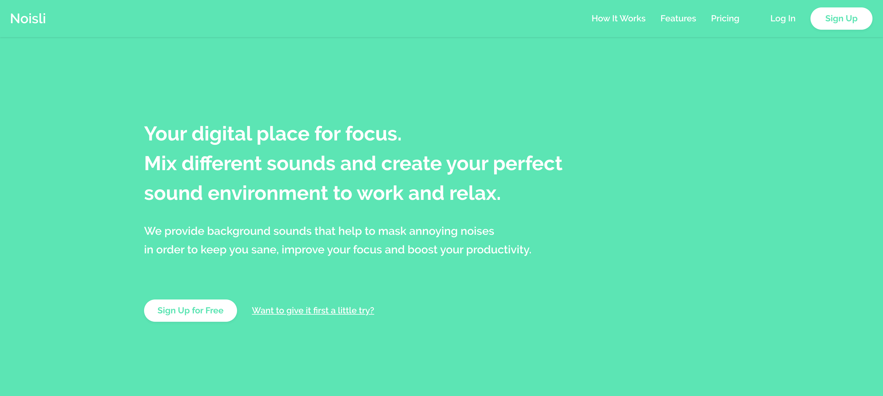 Noisli home page