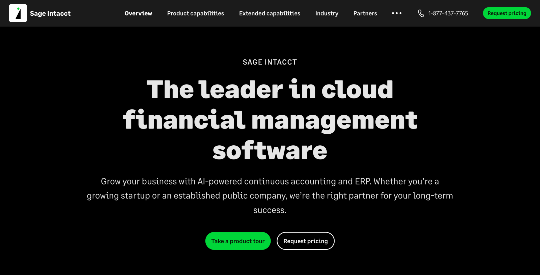 Sage Intacct homepage