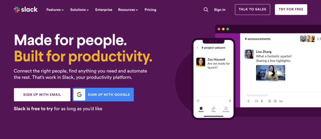 Slack remote team collaboration tool